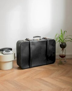 Lucienne, the black faux leather trunk No. 204