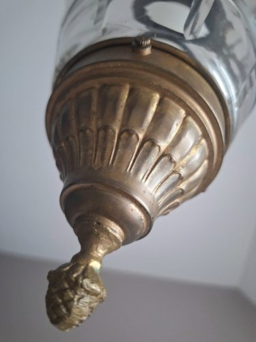 Luminaire gland art déco à suspendre, lustre ancien