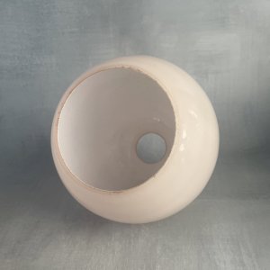 Open opaline white pink globe / tulip light fixture double wall
