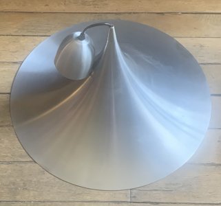 Luminaire suspension UFO aluminium brossé 1970's Claus Bonderup Torsten Thorup
