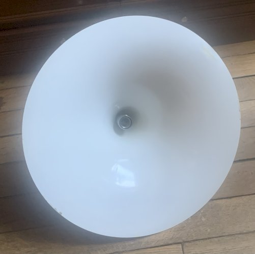 Luminaire suspension UFO aluminium brossé 1970's Claus Bonderup Torsten Thorup