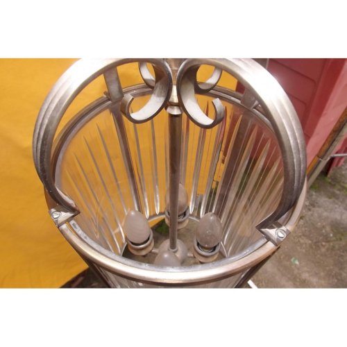 Lustre 19 ème Bronze et Verre style Fresnel