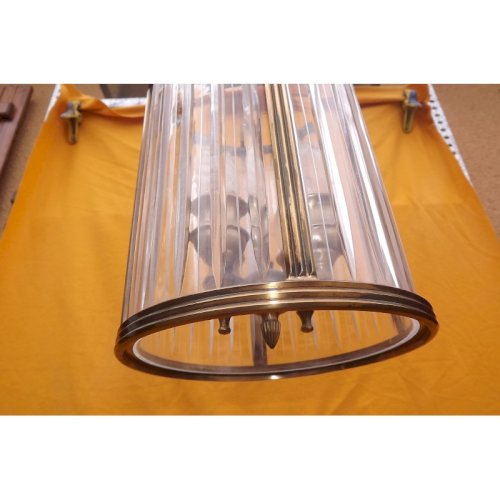 Lustre 19 ème Bronze et Verre style Fresnel