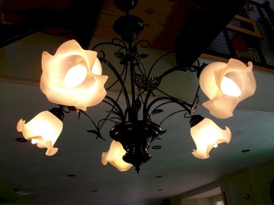 RELOOKED 5-BRANCH CHANDELIER