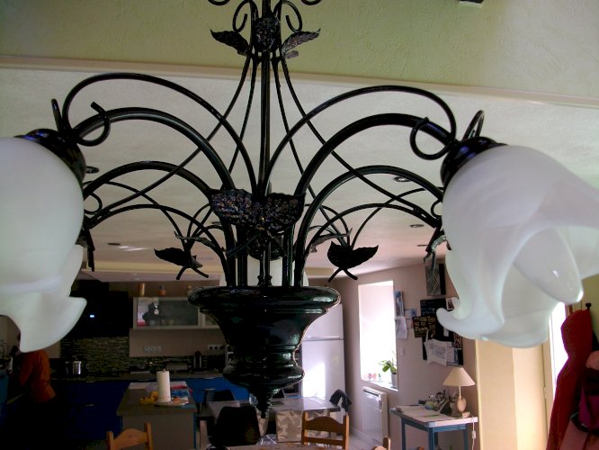 LUSTRE 5 BRANCHE RELOOKE