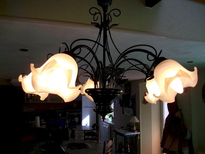 LUSTRE 5 BRANCHE RELOOKE