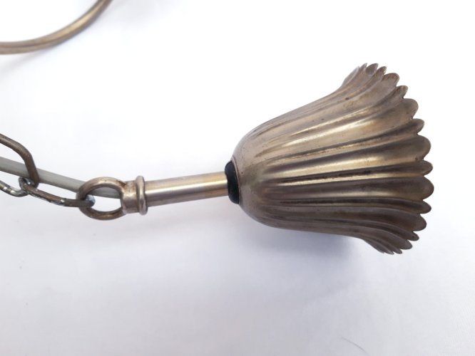 Lustre 5 feux porcelaine rose & métal argenté