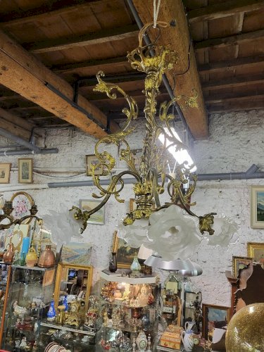 LUSTRE 5 TULIPES EN BRONZE N°13