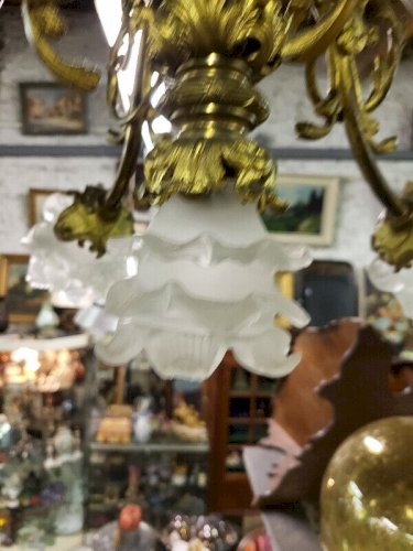 LUSTRE 5 TULIPES EN BRONZE N°13