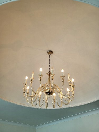 LUSTRE A 16 BRAS EN CRISTAL FUME 1960-1970