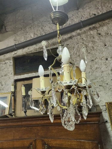 LUSTRE A PAMPILLES 3 AMPOULES N°20