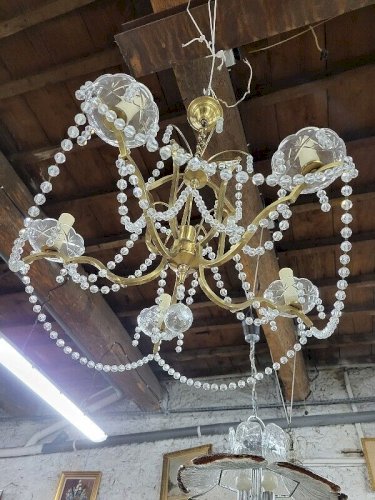 LUSTRE A PAMPILLES A GUIRLANDE 5 AMPOULES N33