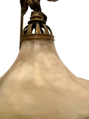 Lustre Empire en bronze et albâtre XIX siècle Napoléon III