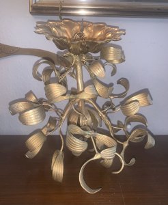 Lustre en bronze boule de gui art nouveau 1900's