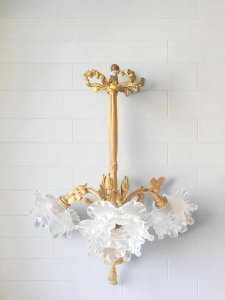 Lustre en bronze Louis XVI