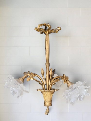Lustre en bronze Louis XVI