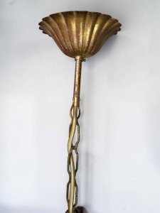 Lustre métal doré Hollywood Regency, Hans Kögl 1970s