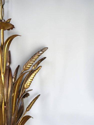 Lustre métal doré Hollywood Regency, Hans Kögl 1970s