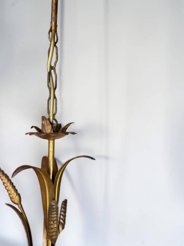 Lustre métal doré Hollywood Regency, Hans Kögl 1970s