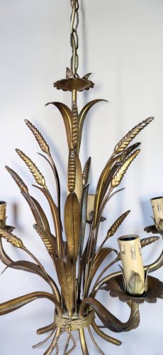 Lustre métal doré Hollywood Regency, Hans Kögl 1970s