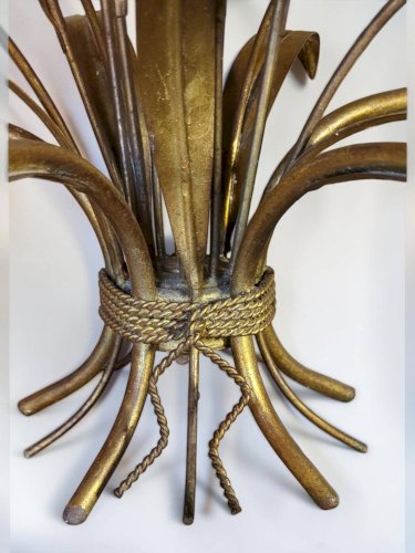 Lustre métal doré Hollywood Regency, Hans Kögl 1970s