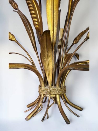 Lustre métal doré Hollywood Regency, Hans Kögl 1970s