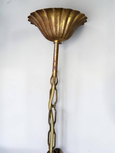 Lustre métal doré Hollywood Regency, Hans Kögl 1970s