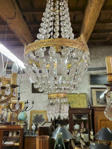 LUSTRE MONTGOLFIERE A PAMPILLES N° 8