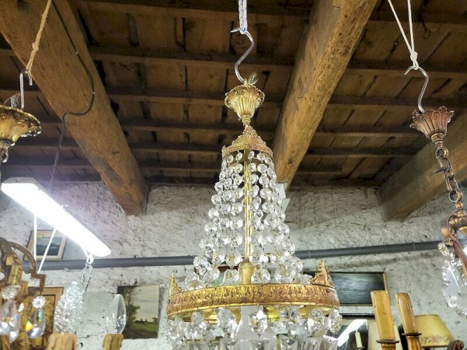 LUSTRE MONTGOLFIERE A PAMPILLES N° 8