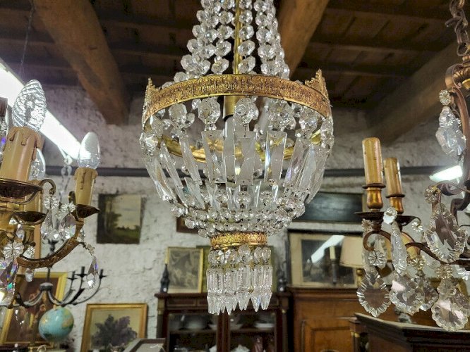 LUSTRE MONTGOLFIERE A PAMPILLES N° 8
