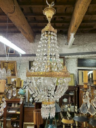 LUSTRE MONTGOLFIERE A PAMPILLES N° 8