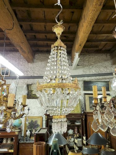 LUSTRE MONTGOLFIERE A PAMPILLES N° 8