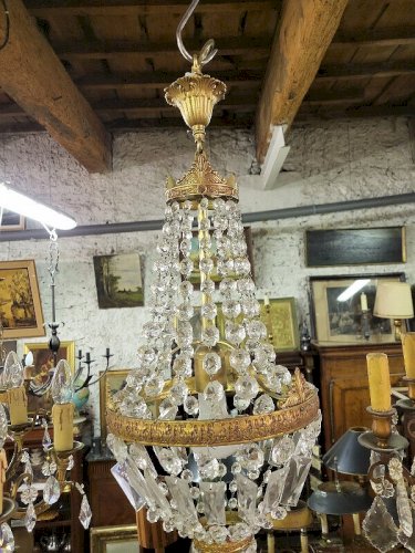 LUSTRE MONTGOLFIERE A PAMPILLES N° 8