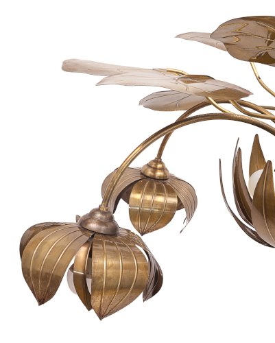 Lustre nénuphar 10 feux Maison Jansen