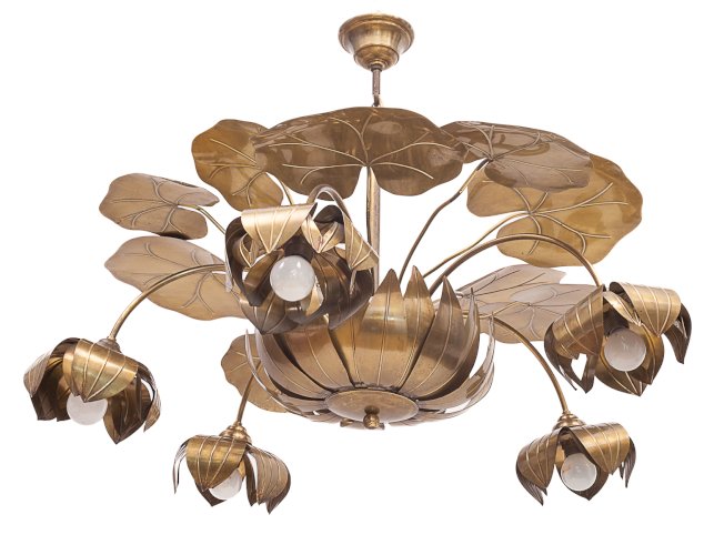 Lustre nénuphar 10 feux Maison Jansen