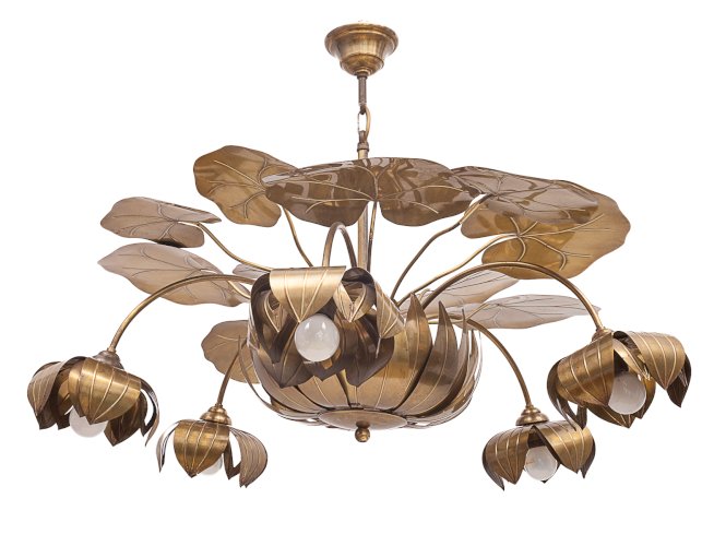 Lustre nénuphar 10 feux Maison Jansen