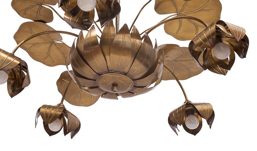 Lustre nénuphar 10 feux Maison Jansen