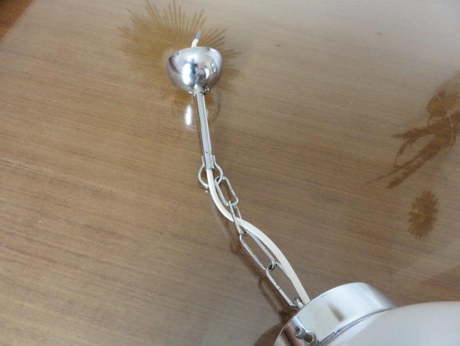 LUSTRE SUSPENSION  MAZZEGA  VERRE DE MURANO ET METAL CHROME ANNEES 70 VINTAGE