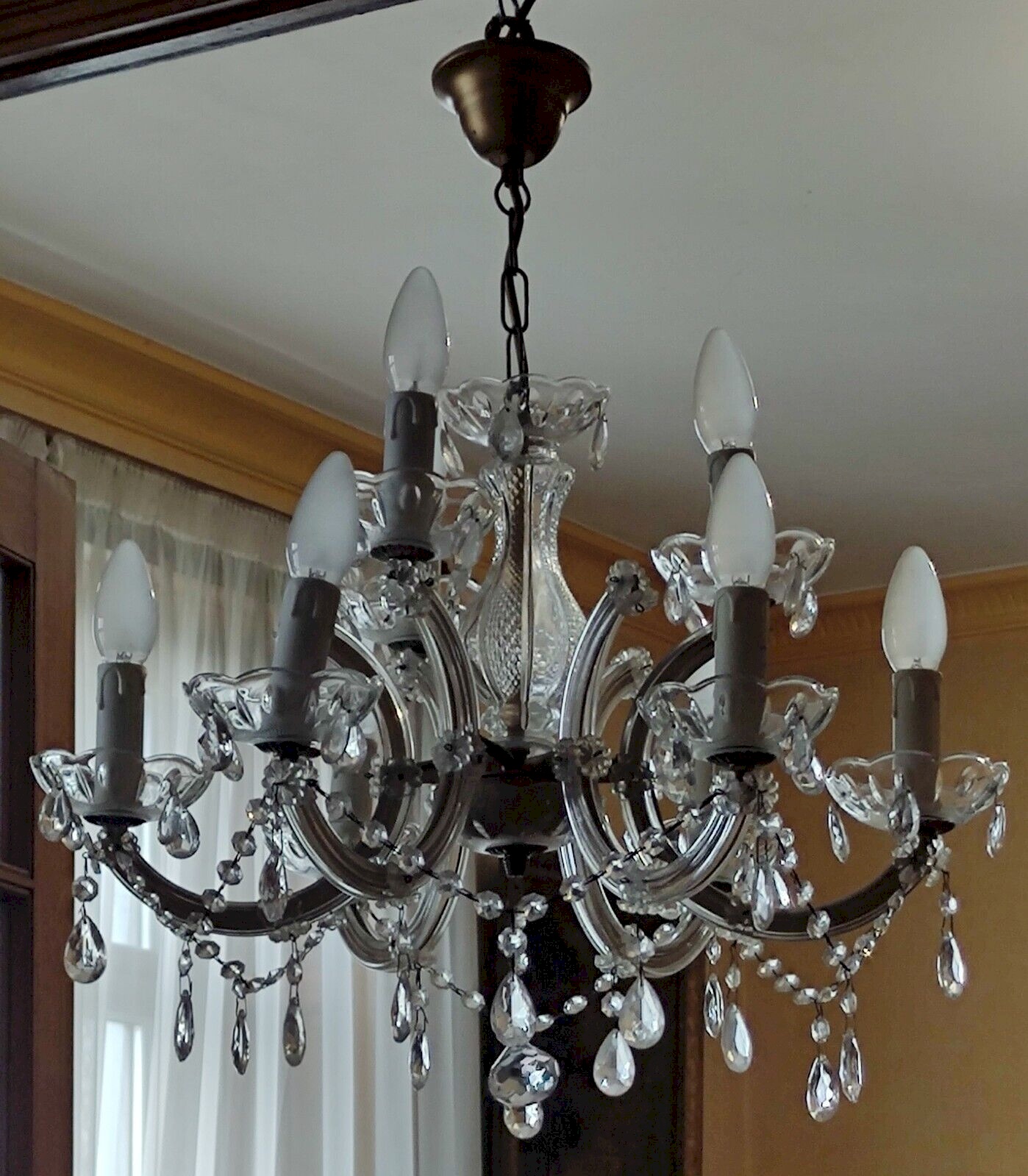 Lustre verre Murano/luminaire ancien/lustre à pampilles ancien/tassel ...