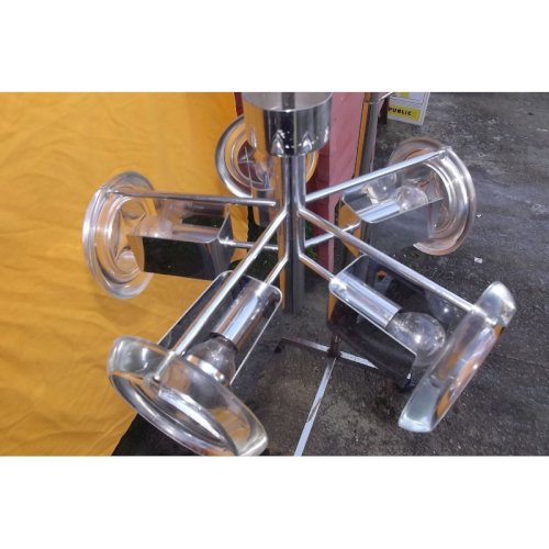 Lustre Vintage Année 70 Chrome et verre