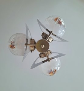 Lustre vintage Mazzega en verre de Murano, suspension design