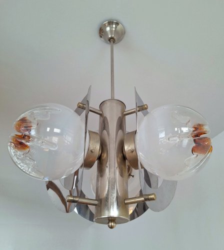 Lustre vintage Mazzega en verre de Murano, suspension design