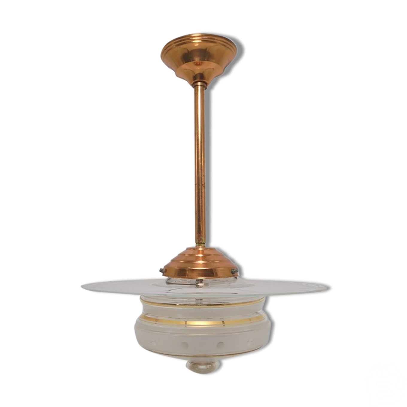 Lustre vintage Vintage/Vintage Blanc/Transparent Verre/Verre