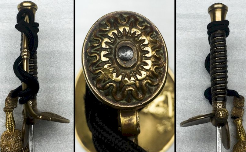 LUXUEUSE & TRES RARE ÉPÉE / SABRE COLONIALE, CONGO BELGE, M1845, LEOPOLD II, 1 ÉTOILE, XIX, ORIGINAL