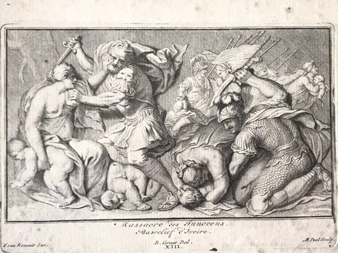 M. Pool / Van Bossuit / Graat Gravure  Ancienne XVIIIème Massacre Des Innocents