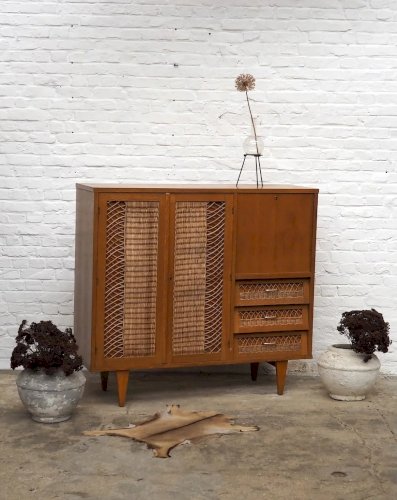 Magda, l'armoire en rotin et chêne N°145