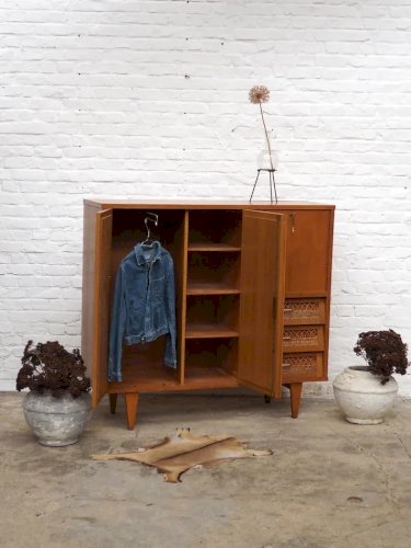 Magda, l'armoire en rotin et chêne N°145