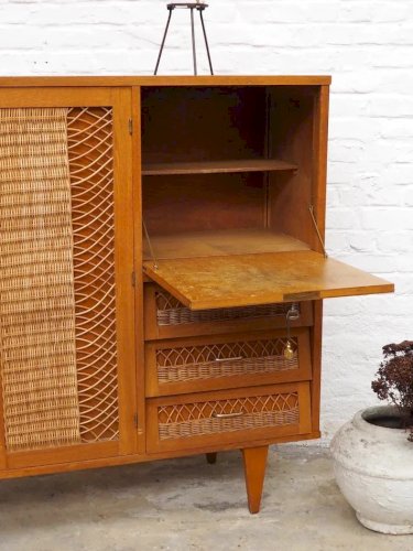 Magda, l'armoire en rotin et chêne N°145