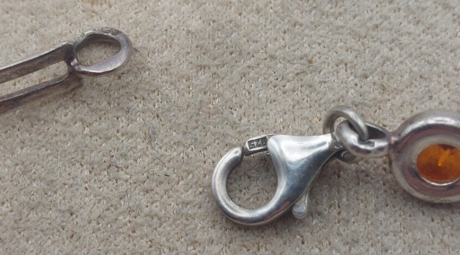 Magnifique ancien bracelet, pierres ambre et argent massif
