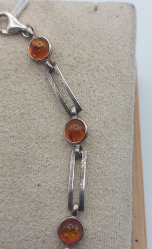 Magnifique ancien bracelet, pierres ambre et argent massif